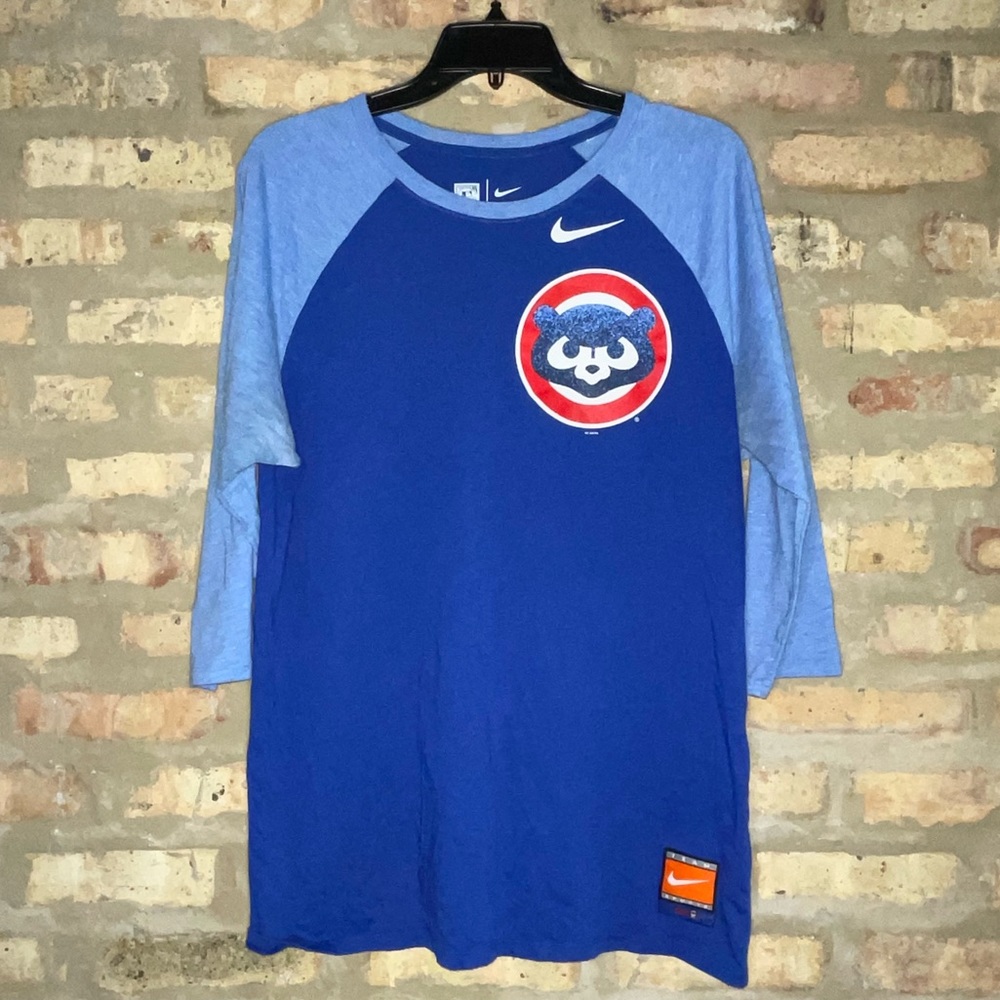 Large comfy Cubs baseball tee. 3 quarter sleeve